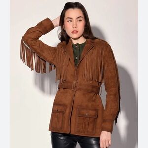 Walter Baker Chocolate Fringe Jacket